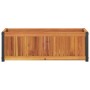 Jardinera de madera maciza de acacia y acero 80x30x27,5 cm