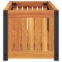 Jardinera de madera maciza de acacia y acero 80x30x27,5 cm