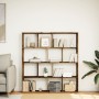 Estantería de madera de ingeniería envejecida 132x29x141,5 cm de , Librerías y estanterías - Ref: Foro24-3310314, Precio: 134...