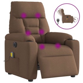 Sillón reclinable de masaje eléctrico tela marrón de , Sillones - Ref: Foro24-3303026, Precio: 249,54 €, Descuento: %
