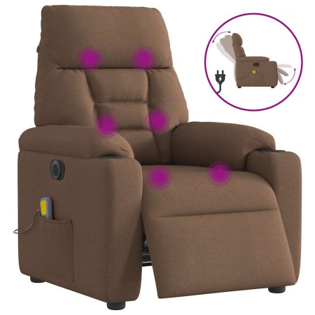 Sillón reclinable de masaje eléctrico tela marrón | Foro24.es | Tu tienda online para hogar, jardín y más Foro24.es