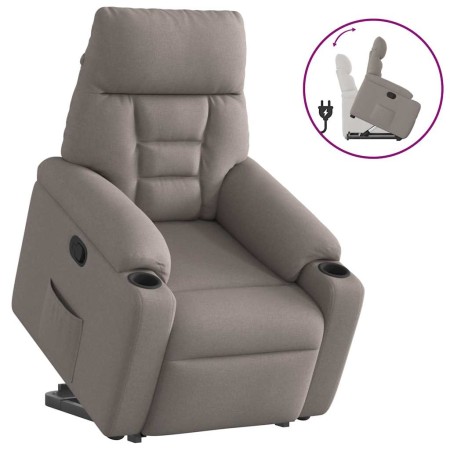 Sillón reclinable elevable tela gris taupe de , Sillones - Ref: Foro24-3303039, Precio: 266,84 €, Descuento: %