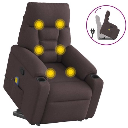 Silla de masaje reclinable de pie de tela marrón oscuro de , Sillones - Ref: Foro24-3303047, Precio: 268,43 €, Descuento: %