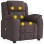 Sillón de masaje reclinable de tela marrón oscuro de , Sillones - Ref: Foro24-4015715, Precio: 244,30 €