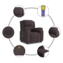 Sillón de masaje reclinable de tela marrón oscuro de , Sillones - Ref: Foro24-4015715, Precio: 244,30 €
