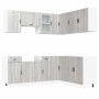 Mueble cocina Porto sonoma gris 11 pzas madera contrachapada de , Armarios de cocina - Ref: Foro24-3314967, Precio: 753,78 €