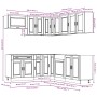 Mueble cocina Porto blanco brillo 11 pzas madera contrachapada | Foro24.es | Tu tienda online para hogar, jardín y más Foro24.es