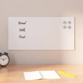 Pizarra magnética de pared vidrio templado blanco 60x30 cm