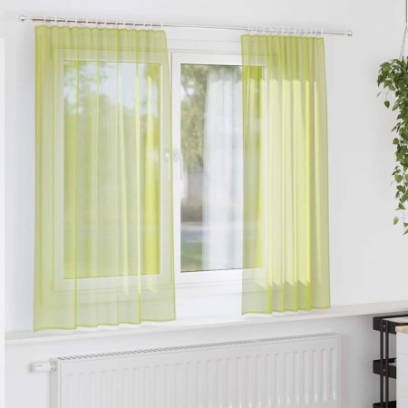 Cortinas de gasa con bolsillos para varillas 2 uds. verde | Foro24.es | Tu tienda online para hogar, jardín y más Foro24.es