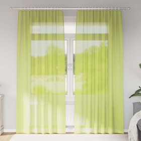 Cortinas de gasa con bolsillos para varillas 2 uds. verde de , Cortinas y visillos - Ref: Foro24-4102163, Precio: 14,19 €, De...
