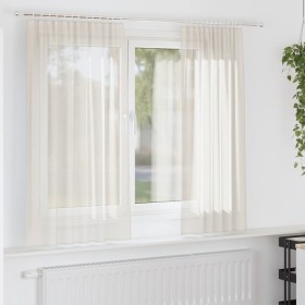 Cortinas de gasa con bolsillos para varillas 2 uds. crema