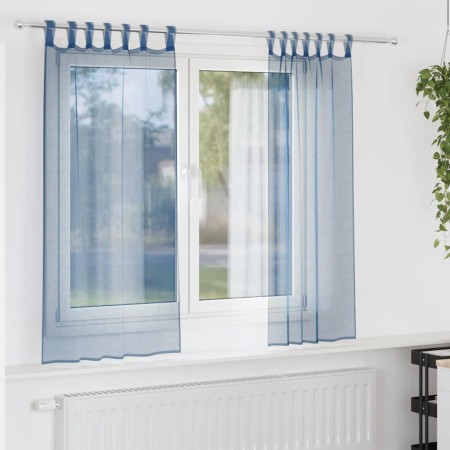 Cortinas de gasa con bolsillos para varillas 2 uds. azul real | Foro24.es | Tu tienda online para hogar, jardín y más Foro24.es