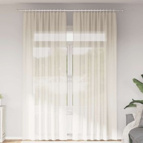 Cortinas de gasa con bolsillos para varillas 2 uds. crema de , Cortinas y visillos - Ref: Foro24-4102180, Precio: 15,16 €, De...