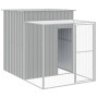 Gallinero con corral acero galvanizado gris claro 165x455x181cm