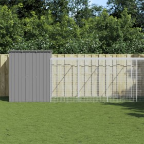 Gallinero con corral acero galvanizado gris claro 165x863x181cm