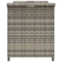Banco de jardín con cojín ratán sintético gris 116x46x57 cm