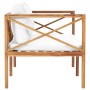 Banco de jardín y cojines color crema madera maciza teca | Foro24.es | Tu tienda online para hogar, jardín y más Foro24.es