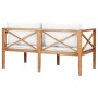 Banco de jardín y cojines color crema madera maciza teca | Foro24.es | Tu tienda online para hogar, jardín y más Foro24.es