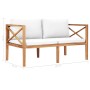Banco de jardín y cojines color crema madera maciza teca | Foro24.es | Tu tienda online para hogar, jardín y más Foro24.es