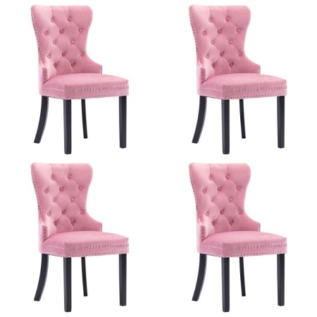 Sillas de comedor 4 unidades terciopelo rosa de , Sillas de comedor - Ref: Foro24-3055879, Precio: 583,46 €, Descuento: %