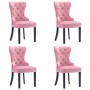 Sillas de comedor 4 unidades terciopelo rosa de , Sillas de comedor - Ref: Foro24-3055879, Precio: 583,46 €, Descuento: %