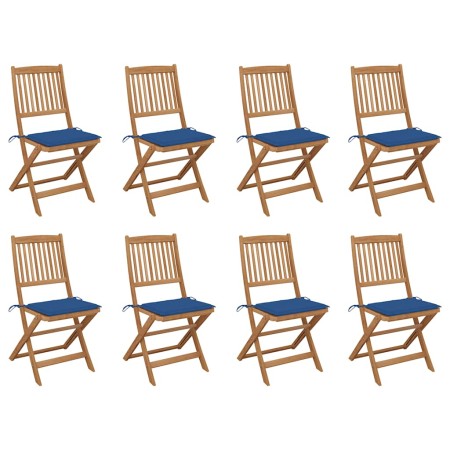 Sillas de jardín plegables 8 uds y cojines madera maciza acacia | Foro24.es | Tu tienda online para hogar, jardín y más Foro24.es