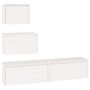 Muebles para TV 4 piezas madera maciza de pino blanco