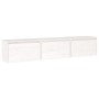 Mueble de TV 3 piezas madera maciza de pino blanco