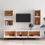 Muebles para TV 6 piezas madera maciza de pino blanco