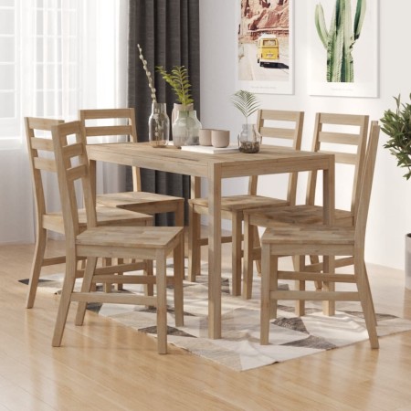 Set de comedor 7 piezas madera maciza de acacia de , muebles para cocinas y comedores - Ref: Foro24-3106442, Precio: 640,38 €...