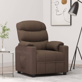 Sillón reclinable de tela marrón