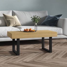 Mesa de centro MDF y hierro marrón claro y negro 90x45x40 cm de , Mesas de centro - Ref: Foro24-286099, Precio: 97,14 €