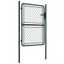 Puerta de valla de jardín acero verde 100x125 cm