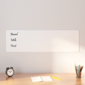 Pizarra magnética de pared vidrio templado blanco 100x30 cm