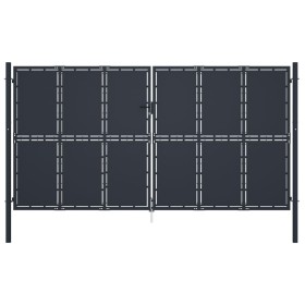 Puerta de jardín de acero gris antracita 400x200 cm