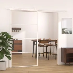 Schiebetür aus ESG-Glas und weißem Aluminium, 102,5 x 205 cm von vidaXL, Türen für zu Hause - Ref: Foro24-151664, Preis: 172,...