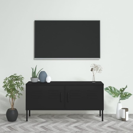 Mueble para TV de acero negro 105x35x50 cm | Foro24.es | Tu tienda online para hogar, jardín y más Foro24.es