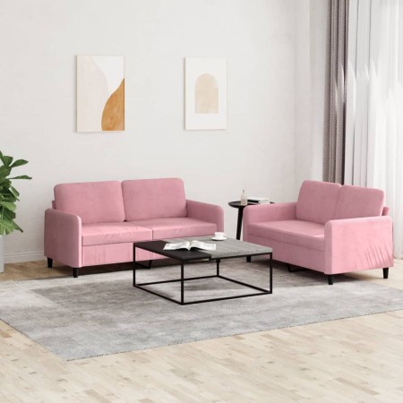 Juego de sofás 2 piezas terciopelo rosa | Foro24.es | Tu tienda online para hogar, jardín y más Foro24.es