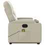 Sillón reclinable de masaje de pie cuero artificial color crema de , Sillones - Ref: Foro24-3204780, Precio: 283,85 €