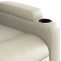 Sillón reclinable de masaje de pie cuero artificial color crema de , Sillones - Ref: Foro24-3204780, Precio: 283,85 €