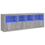Aparador con luces LED gris Sonoma 202x37x67 cm de , Aparadores - Ref: Foro24-3209014, Precio: 271,29 €, Descuento: %