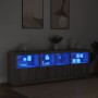 Aparador con luces LED gris Sonoma 202x37x67 cm de , Aparadores - Ref: Foro24-3209014, Precio: 271,29 €, Descuento: %