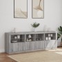 Aparador con luces LED gris Sonoma 202x37x67 cm de , Aparadores - Ref: Foro24-3209014, Precio: 271,29 €, Descuento: %