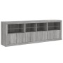 Aparador con luces LED gris Sonoma 202x37x67 cm de , Aparadores - Ref: Foro24-3209014, Precio: 271,29 €, Descuento: %