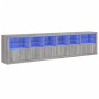 Aparador con luces LED gris Sonoma 283x37x67 cm de , Aparadores - Ref: Foro24-3209021, Precio: 352,15 €, Descuento: %