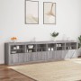 Aparador con luces LED gris Sonoma 283x37x67 cm de , Aparadores - Ref: Foro24-3209021, Precio: 352,15 €, Descuento: %