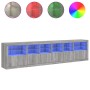 Aparador con luces LED gris Sonoma 283x37x67 cm de , Aparadores - Ref: Foro24-3209021, Precio: 352,15 €, Descuento: %