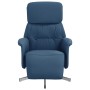 Sillón reclinable con reposapiés tela azul de , Sillones - Ref: Foro24-356664, Precio: 187,03 €