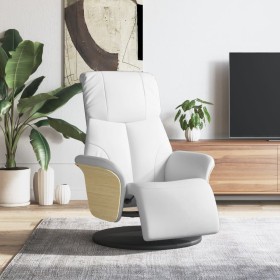 Sillón reclinable con reposapiés cuero sintético blanco de , Sillones - Ref: Foro24-356630, Precio: 218,02 €