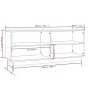 Solid pine wood shoe cabinet 110x34x45 cm by vidaXL, Shoe racks and shoe organizers - Ref: Foro24-813540, Price: 70,68 €, Dis...